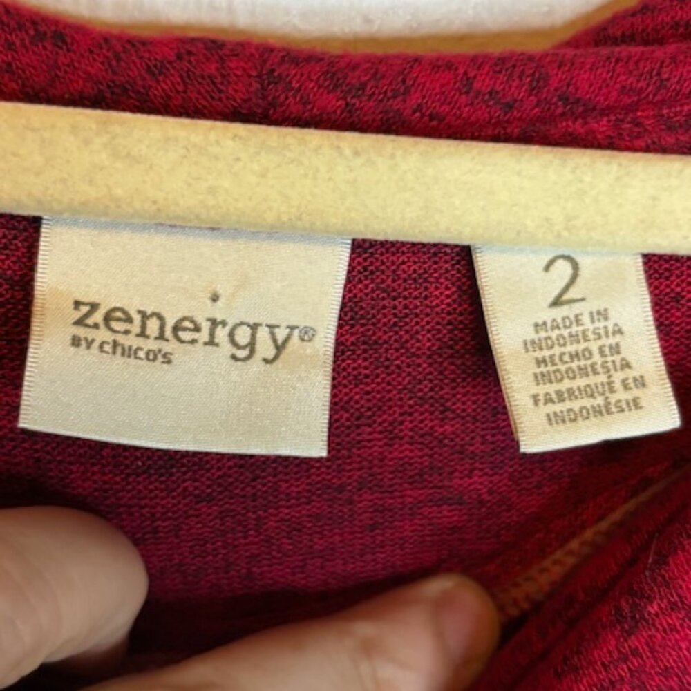 Chico's Sweater Women's Size Large Zenergy‎ Cowl Neck Valentine's Red Chicos 2 - Picture 3 of 4